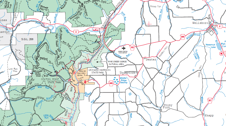 PA Grand Canyon Trail Map - North